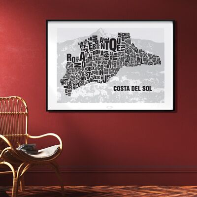 Letter location Costa Del Sol La Concha - 70x100cm-digital print-rolled