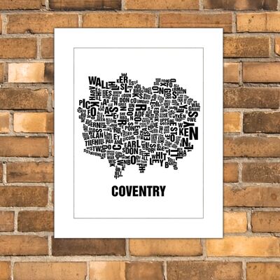 Letter place Coventry black on natural white - 40x50cm-passepartout