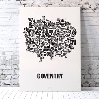 Emplacement lettre Coventry Noir sur blanc cassé - T-shirt-impression directe numérique-100-coton 4