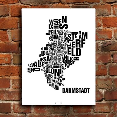 Place of letters Darmstadt Black on natural white - 40x50cm-canvas-on-stretcher