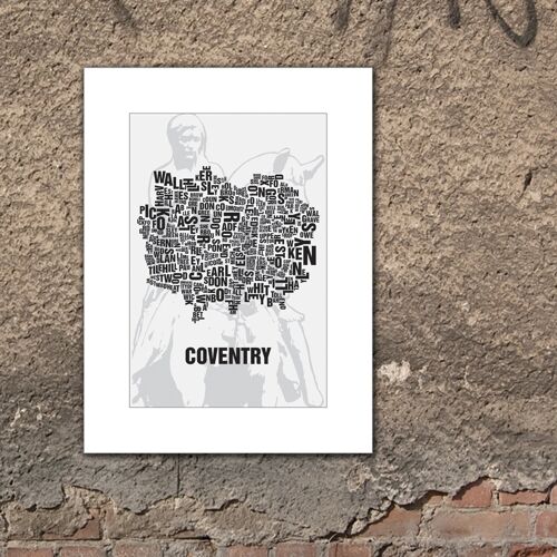 Buchstabenort Coventry Lady Godiva - 30x40cm-passepartout