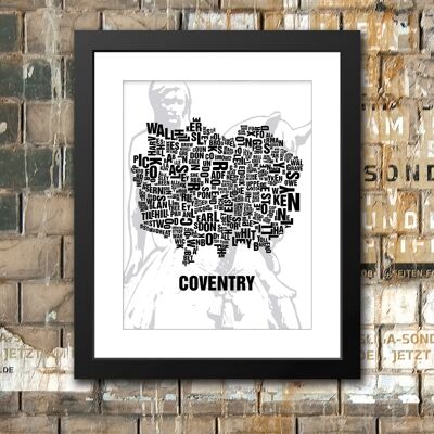 Letter location Coventry Lady Godiva - 40x50 mat framed