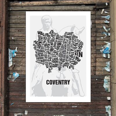 Emplacement de la lettre Coventry Lady Godiva - impression numérique 50x70cm