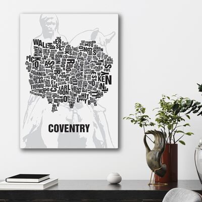 Place of letters Coventry Lady Godiva - 50x70cm-canvas-on-stretcher