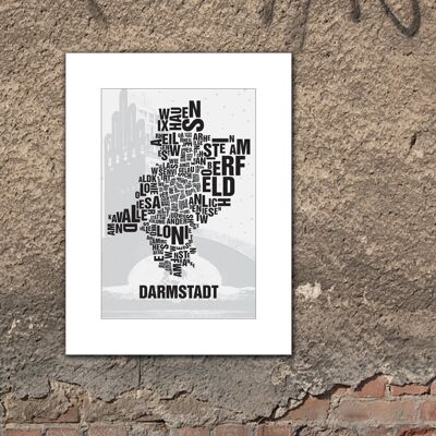 Place of letters Darmstadt Wedding Tower - 30x40cm-passepartout