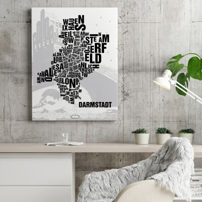 Place of letters Darmstadt Wedding Tower - 40x50cm-canvas-on-stretcher