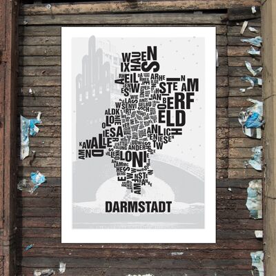 Buchstabenort Darmstadt Hochzeitsturm - 50x70cm-digitaldruck