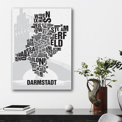 Place of letters Darmstadt Wedding Tower - 50x70cm-canvas-on-stretcher