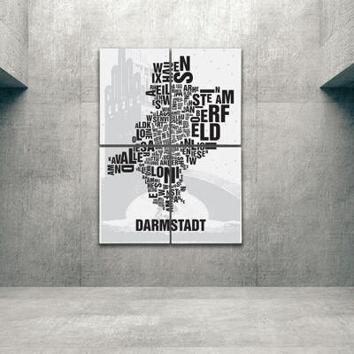 Place of letters Darmstadt Wedding Tower - 140x200cm-as-4-part-stretcher