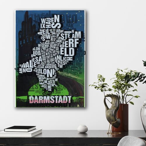 Buchstabenort Darmstadt Hochzeitsturm Kunstdruck - 50x70cm-leinwand-auf-keilrahmen