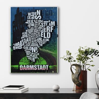Luogo delle lettere Darmstadt Wedding Tower stampa artistica - 50x70cm-tela-su-barella