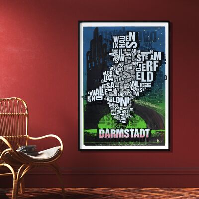 Place of letters Darmstadt Wedding Tower art print - 70x100cm-digital print-rolled