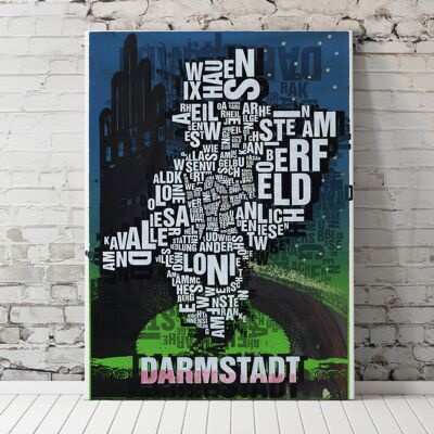 Place of letters Darmstadt Wedding Tower Art print - 70x100cm-canvas-on-stretcher