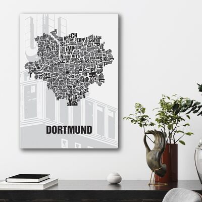 Luogo delle lettere Dortmund Union U - 50x70cm-tela-su-barella