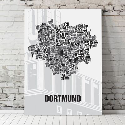 Lugar de letras Dortmund Union U - 70x100cm-lienzo-en-camilla