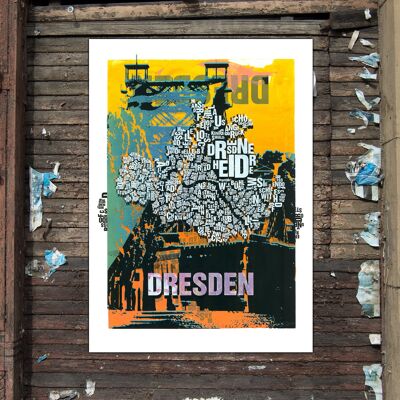 Place of the letters Dresden Blaues Wunder art print - 50x70cm digital print