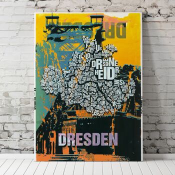 Place des lettres Dresden Impression d'art Blaues Wunder - 50x70cm-impression numérique-encadrée 2