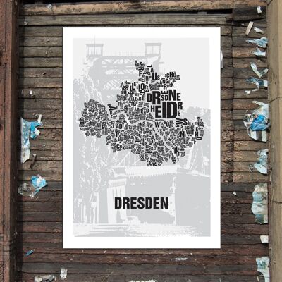 Buchstabenort Dresden Blaues Wunder - 50x70cm-digitaldruck