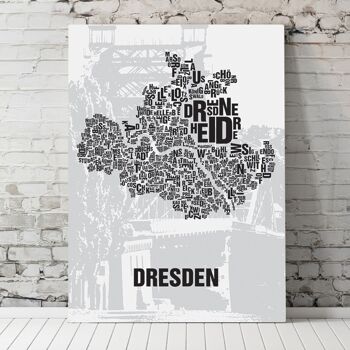 Place des lettres Dresden Blue Wonder - 50x70cm-impression numérique encadrée 3