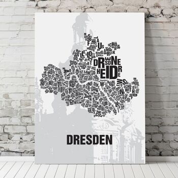 Place des lettres Dresden Frauenkirche - 50x70cm-impression numérique encadrée 2