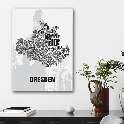Place of letters Dresden Frauenkirche - 50x70cm-canvas-on-stretcher