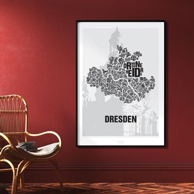 Buchstabenort Dresden Frauenkirche - 70x100cm-digitaldruck-gerollt