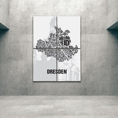 Place of letters Dresden Frauenkirche - 140x200cm-as-4-part-stretcher