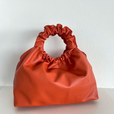 Isabel Orange Leather Crossbody Handbag