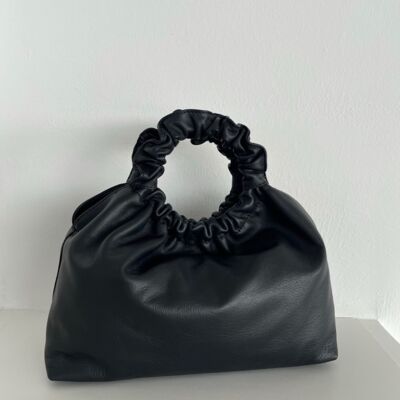 Isabel Black Leather Crossbody Handbag