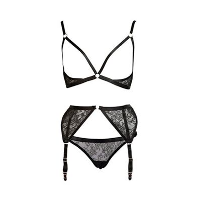 Annabel See-Through Lace Harness Bra Set