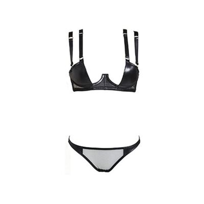 Nina Leather Demi Bra Set