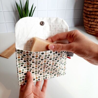 Coated cotton soap pouch