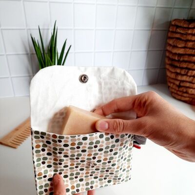 Coated cotton soap pouch