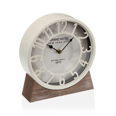 Reloj mesa metal blanco 20 cm 21110265
