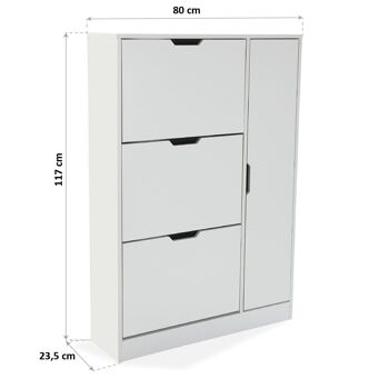 ARMOIRE À CHAUSSURES 4 TIROIRS BLANC 21810056 4