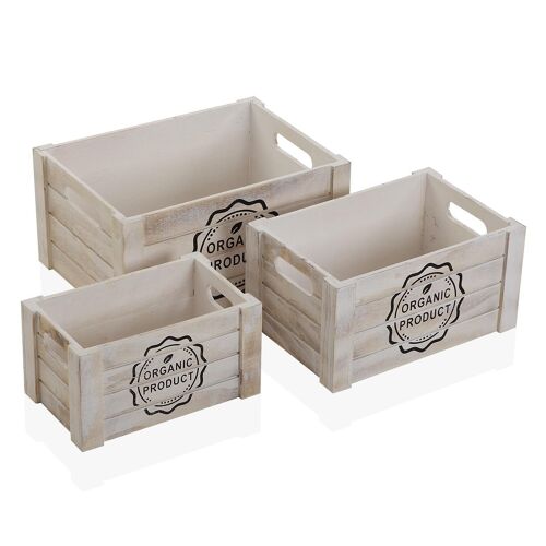 Set de 3 cajas de madera orga 22010027