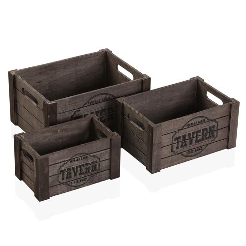 Set de 3 cajas de madera tave 22010028