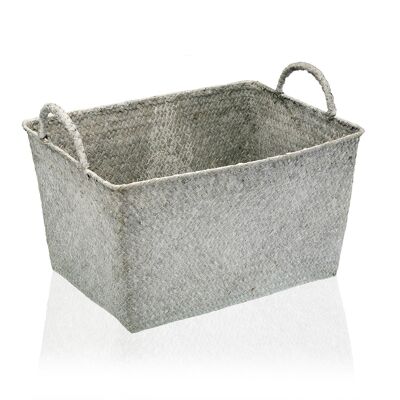 RECTANGULAR BASKET WITH GRAY HANDLE 22040005