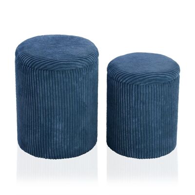 LOT DE 2 POUFS BLEUS 22050010