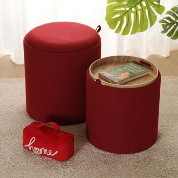 SET DE 2 POUFS MARSALA AVEC PLATEAU 22050032 2