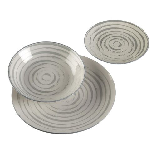 Vajilla 18 piezas espiral gris 22120002