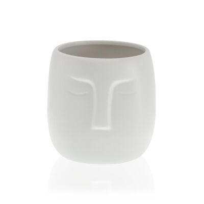 Maceta ceramica tiki blanco 22290012