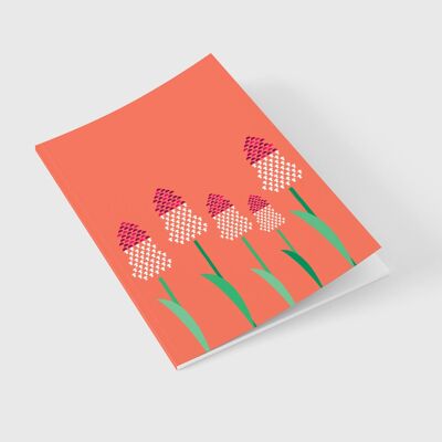 Modernes, liniertes A5-Notizbuch mit Blumenmuster