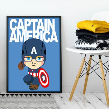 Captain America A3 - Cadre 40x50cm 3