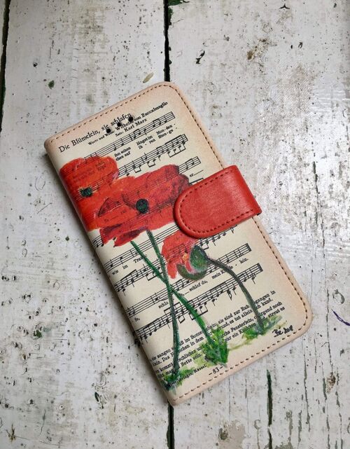 I-Phone 6, 6S Covers - Red Poppies Book Case