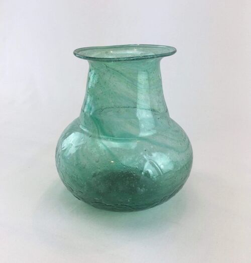 Recycled Glass Vases - Blue and Green - Short Green