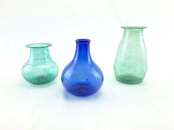 Vases en Verre Recyclé - Bleu et Vert - Vert Court 4