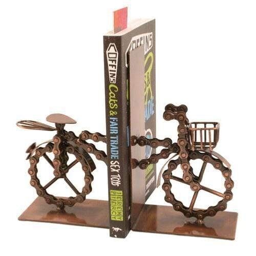 Shared Earth Upcycled Bike Chain Book Ends