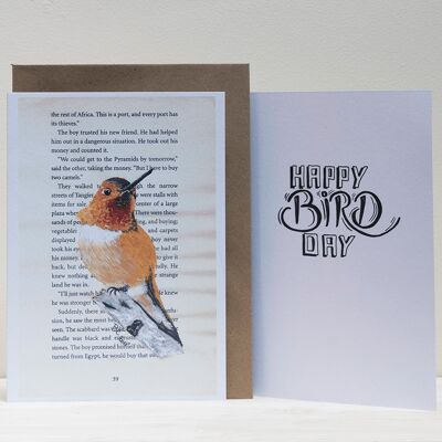 Art Print Cards - Happy "Bird"day - Orange Hummingbird