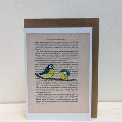 Art Print Cards - Literary Birds - Blue Tits